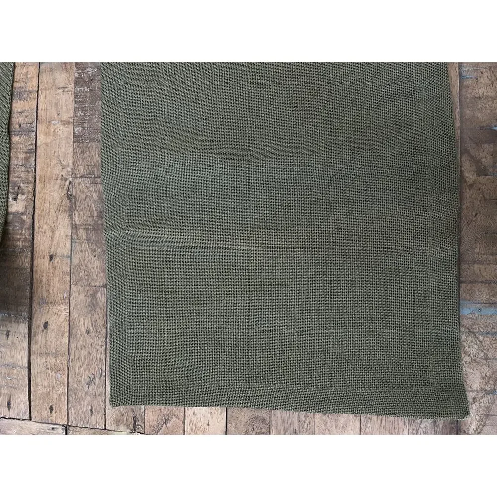 Olive Green Textured Burlap Jute Placemats Set of 4 20